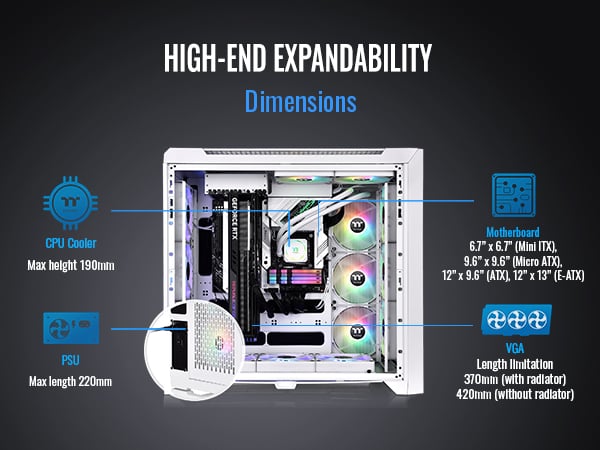 Thermaltake CTE C750 TG ARGB Snow E-ATX Full Tower with